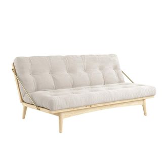 Karup Design Folk Schlafsofa, Kiefer klar lackiert / Cord ivory (510)