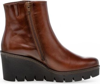 Gabor Elegante leren enkellaars - Dames - Sleehakken - Bruin - 41 EU - Leer - Schoenen