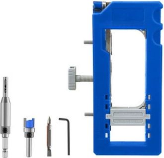 OEM Posicionador De Orificios Y Plantilla De Montaje Para Taladrar Con Precisi&oacute;n Bisagras En Armarios Y Puertas Correderas (azul)
