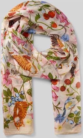 Fraas Stola aus reiner Seide mit floralem Allover-Print in Hellblau, Gr&ouml;&szlig;e 1