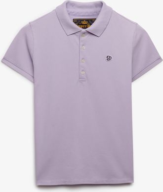 Superdry Poloshirt SUPERDRY HERITAGE SLIM FIT POLO, Damen, Gr. XL, parma violet lila, Single Jersey, Obermaterial: 97% Baumwolle, 3% Elasthan, unifarben, skinn