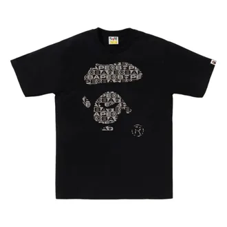 A Bathing Ape Lux Sport Pattern Ape Face Tee Black 1K80-110-049-BLACK