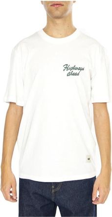 CAT T-shirt met ronde hals - Heren - T-shirts - Wit - XL - Tops