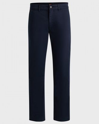Boss Orange by Hugo Boss BOSS Orange Heren Regular Fit Chinos van Stretch-Katoen Satin
