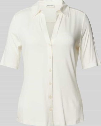 Marc O'Polo Regular Fit Jersey-Bluse mit kurzem Arm aus Viskose-Mix in Weiss, Größe S