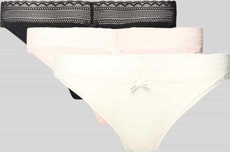HUGO BOSS String aus Baumwoll-Mix im 3er-Set Modell TRIPLET LACE BRIEF in Rosa, Größe XL