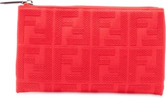 Fendi Pre-owned Fendi Zucca Embroidered Canvas Zip Pouch Ladies 8N0148 A9P6 208-8242