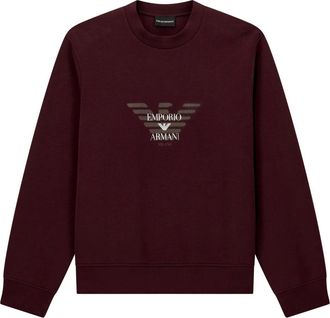 Emporio Armani Sweatshirt met ronde hals - Heren - Sweatshirts & Hoodies - Rood - Maat: 2XL Katoen