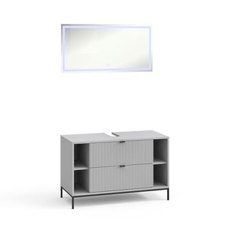 Vicco Conjunto De Muebles De Ba&ntilde;o Eliza, Gris, 2 Partes, Vicco
