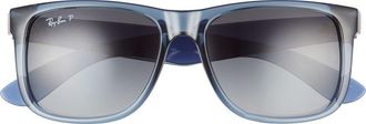 Ray-Ban 54mm Polarized Square Sunglasses in Transparent Blue at Nordstrom