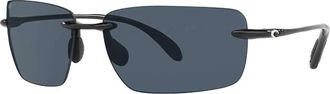 Costa Mens Gulfshore Sunglasses In Shiny Black Frame Gray 580P
