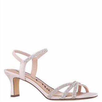 Nina Womens Benarda Sandal In Platino Shimmer Suedette