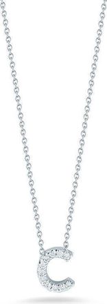 Roberto Coin 18K White Gold Tiny Treasures Diamond Letter C Pendant