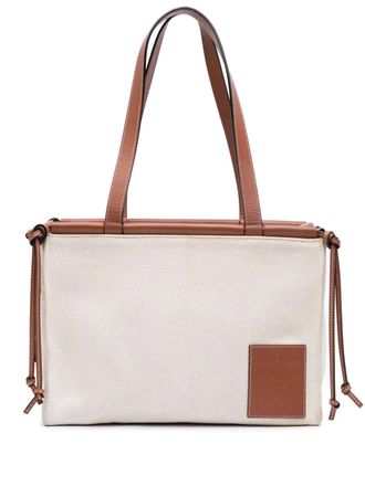 Loewe Borsa tote Cushion piccola in tela 2021 - Marrone