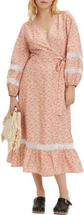Maje Restella Floral Long Sleeve Maxi Dress in Pink Daisy at Nordstrom Rack, Size 10 Us / 42 Fr