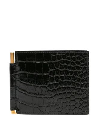 Tom Ford Crocodile-Embossed Wallet With Money Clip