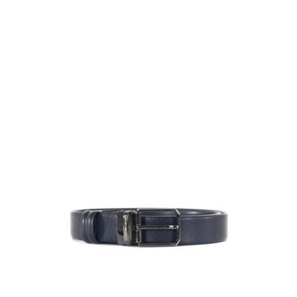 Emporio Armani Accessoires, Heren, Blauw, ONE Size, Leer, Omkeerbare leren riem
