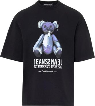 Iceberg T-Shirts, male, Black, L, 25Ij1P0F041P400