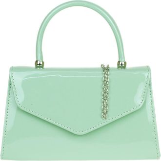 Girly HandBags Patent Clutch Bag Handbag Small Hard Case Ladies Medium Sage Green