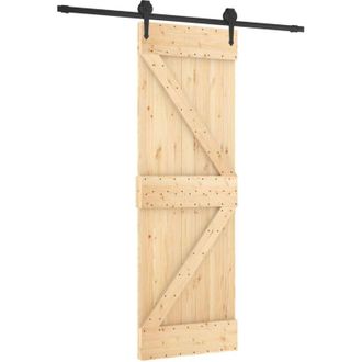 vidaXL Vidaxl - Puerta Corredera Con Herrajes Madera Maciza De Pino 70x210 Cm
