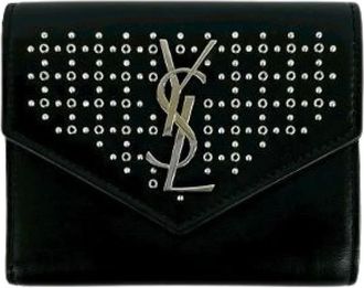 Saint Laurent Pre-owned Wallets, female, Black, Size: ONE SIZE Pre-owned Leather Bifold Wallet