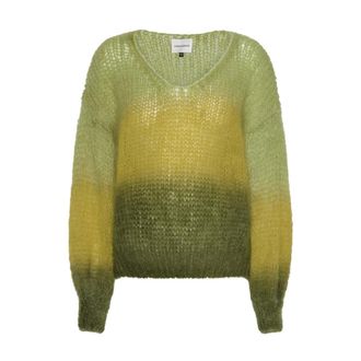 Americandreams Milana LS Mohair Knit - Dames - V-hals truien - Veelkleurig - M - Wol - Truien & Vesten