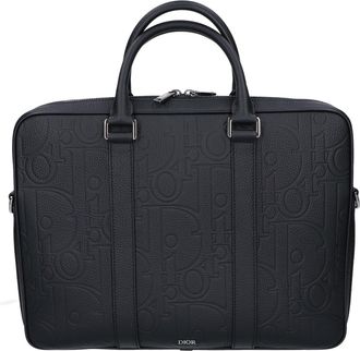 Dior Black Leather Briefcase (Pre-Owned)