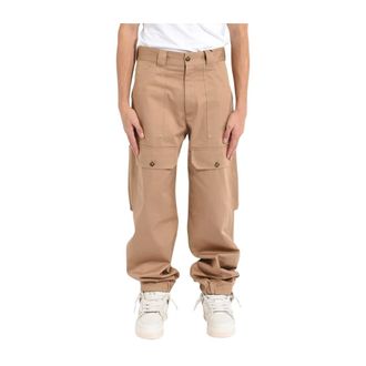 Msgm Straight Trousers, male, Beige, M, Straight Trousers
