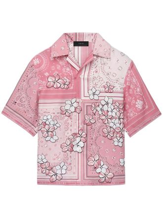 Amiri Camicia con motivo bandana a fiori - Rosa