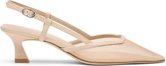 Stuart Weitzman Vinnie 50 Slingback - Dames - Pumps - Beige - 36 EU - Leer - Schoenen