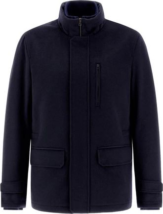 Herno Heren, Jassen, Blauw, Maat: 2XL Wol