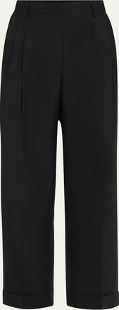 Dries Van Noten Partan Pleated Merino Wool Pants
