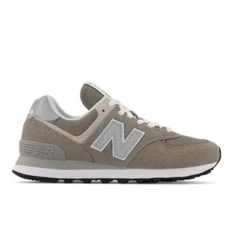 New Balance Donna 574 Core in Grigio/Bianca, Pelle Scamosciata/Rete, Taglia 36.5