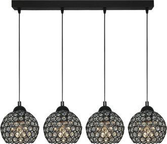 OEM L&aacute;mpara De Techo Colgante Negra Con Pantalla De Cristal, Klaudiusz 14-741