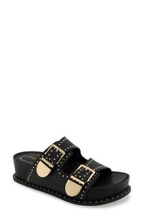 Kenneth Cole Gradie Wedge Sandal in Black Leather at Nordstrom Rack, Size 7