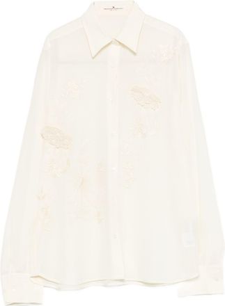 Ermanno Scervino Womens Embroide Silk Shirt