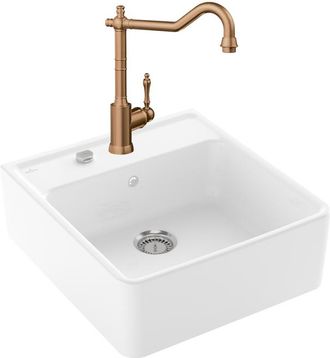 Villeroy & Boch Villeroy&boch - Villeroy Et Boch Tradition Stamp Of Office Fregadero 1 Seno Autodrenante + Grifo De Cocina Avia 2.0 Bronce