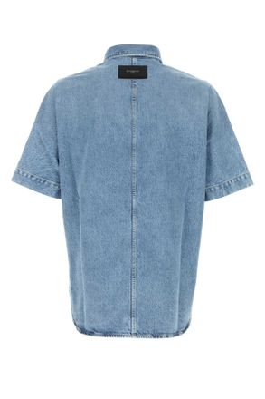 Givenchy Mens Denim Shirt Lightblue Exterior: Cotton Camicie