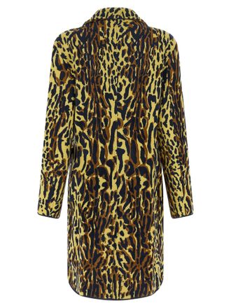 Marni Abstract Animal-Print Jacquard Coat - Yellow