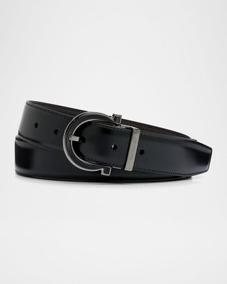 Ferragamo Men & apos;s Reversible Gancio-Buckle Leather Belt