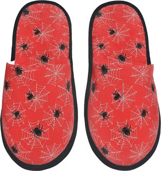 Generic A Web With A Spider Unisex Shoes Slip On House Shoes Cosy House Slippers For Bedroom Winter Outdoor M