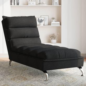 vidaXL Sdraio Con Cuscini Nero In Tessuto - Vidaxl