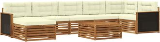 vidaXL Conjunto De Sof&aacute;s De Exterior 8 Uds. Natural Y Crema Vidaxl