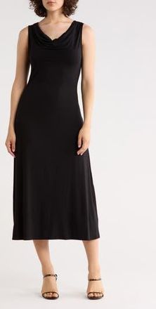 West K Sleeveless Cowl Neck Midi Dress in Black at Nordstrom Rack, Size X-Large