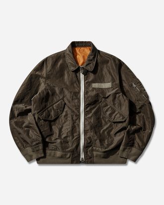 sacai Men s Treated Nylon Twill Blouson Khaki