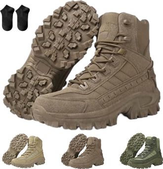 Generic Mens Orthopedic Support Anti-Puncture Work Boots,Waterproof Anti-Sprain Hiking Boot,Lightweight Tactical Combat Boots (Brown, Adult, Adult, Men, 9.5, 