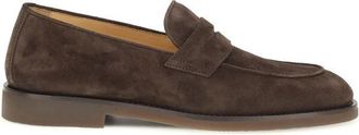 Brunello Cucinelli Brown Calf Leather Bos Taurus Slip-On Mens Loafers