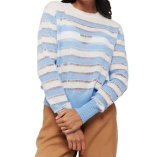 Brodie Beach Stripe Crew Sweater In Splash