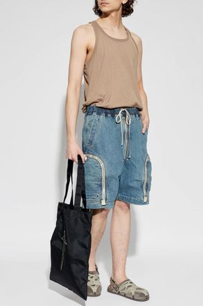 Rick Owens Cargo-style Denim Shorts, Mens, Blue