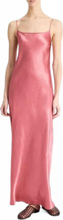 Vince Bias Slip Maxi Dress In Peony Wood